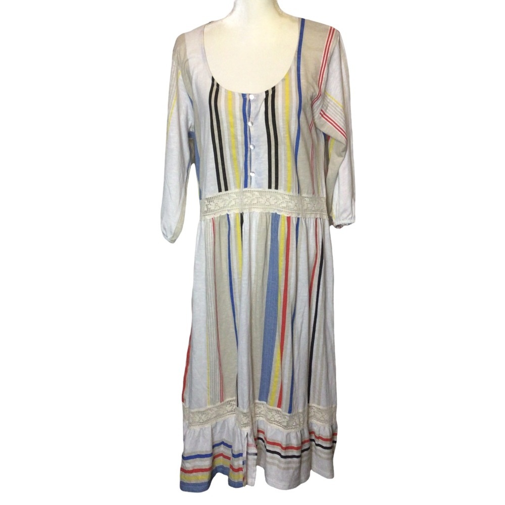 Zara Multi Color Stripe Lace detailed Dress US SZ M